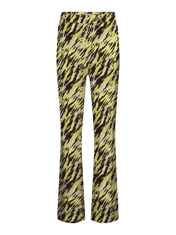 Kids broek PAIGE Celery Green Diagonal Zebra Flared Fit