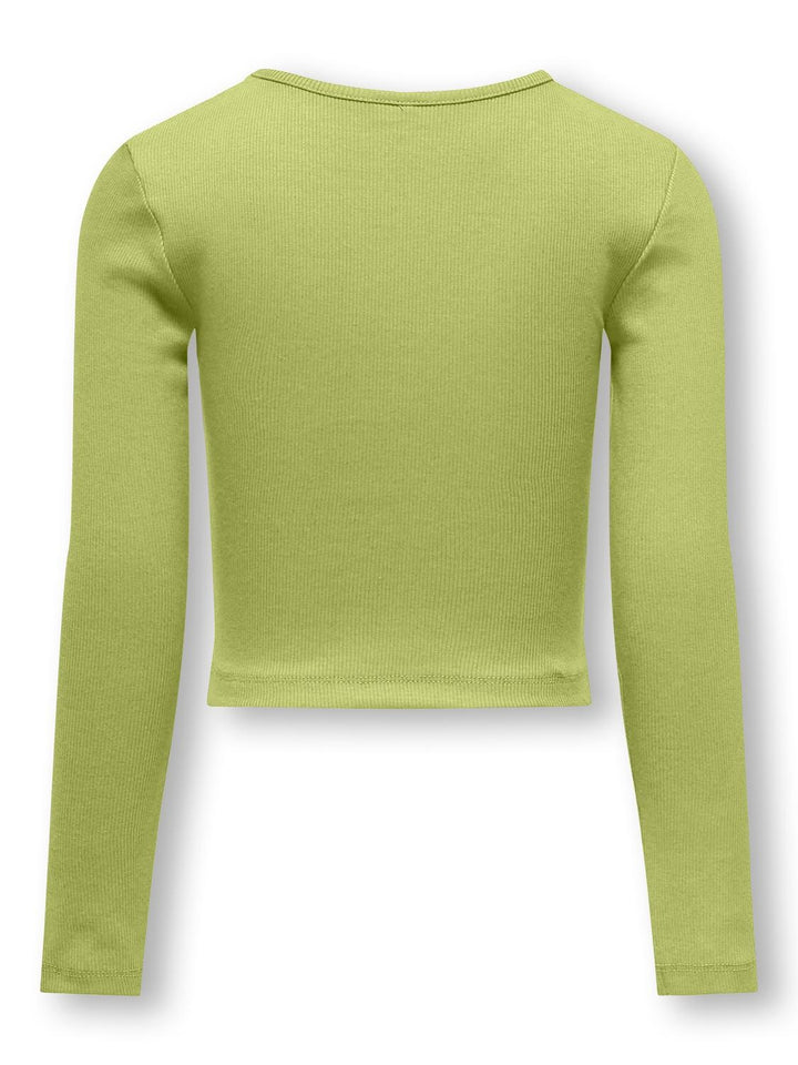 Kids longsleeve NESSA Celery Green Shoulder Cut Out Tight Fit
