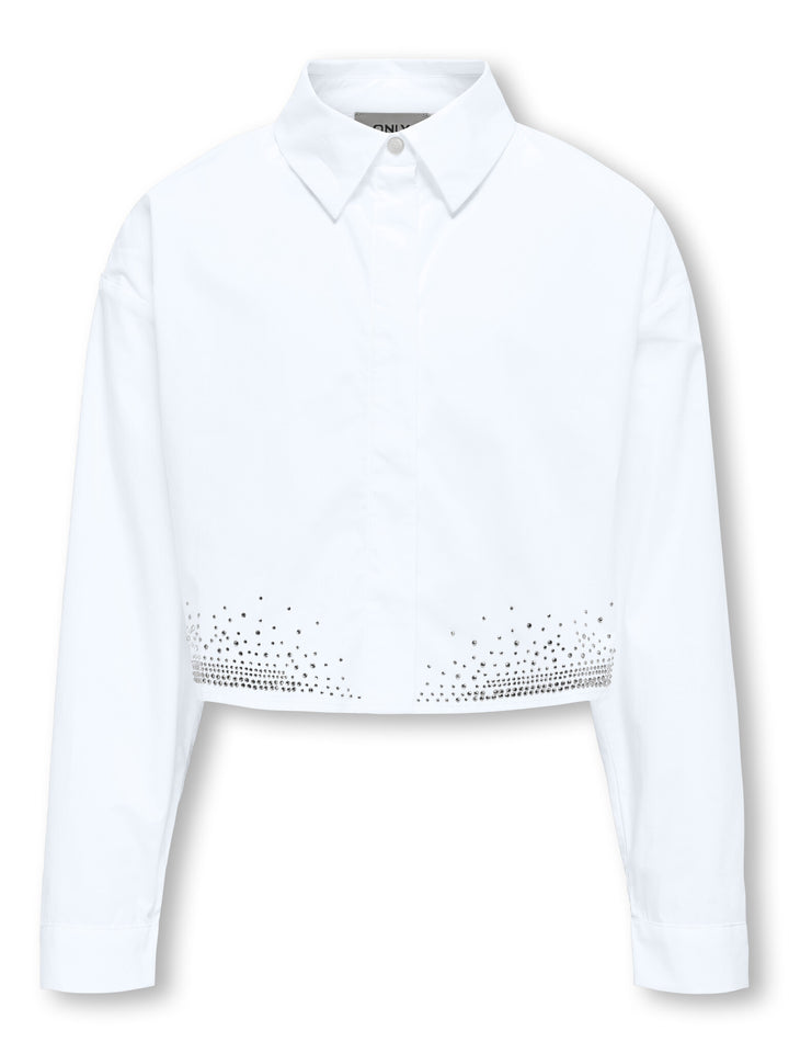 Kids blouse HILDA Bright White Rhinestones Regular Fit
