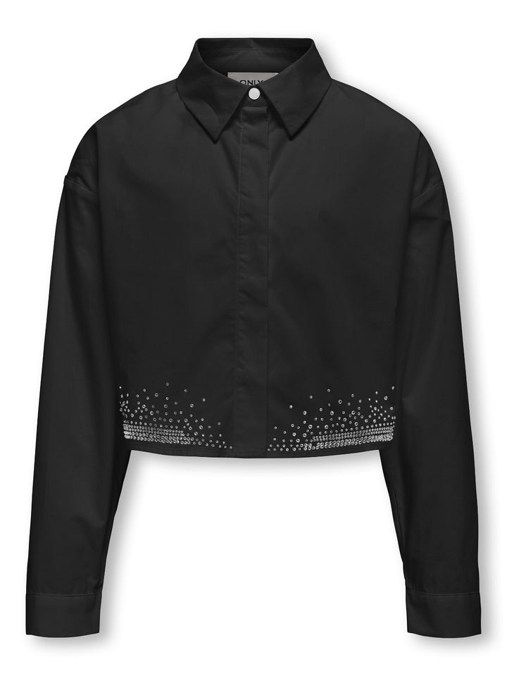 Kids blouse HILDA Black Rhinestones Regular Fit