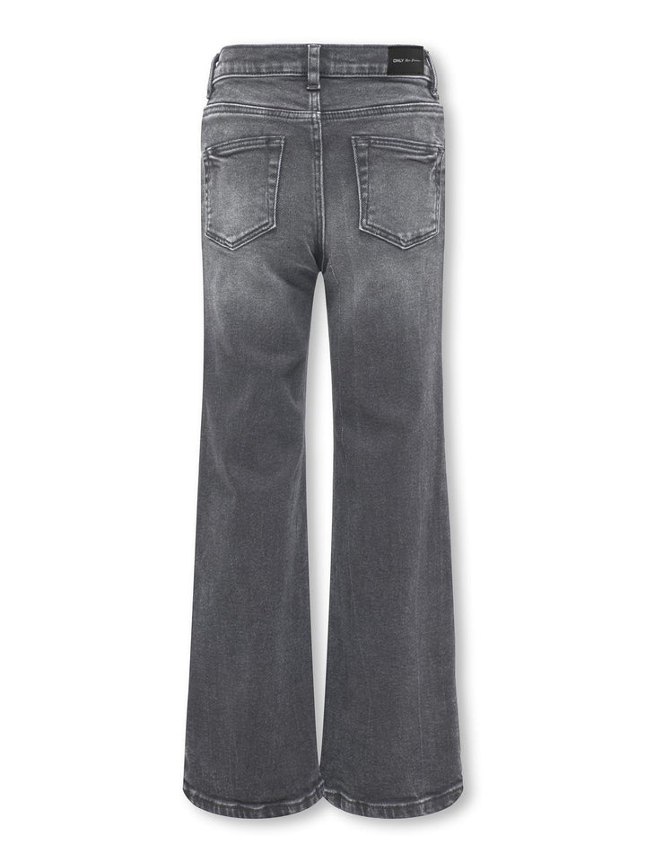 Kinderjeans JUICY WIDE HEART Gewaschenes Schwarz HERZ EMB Gerader Schnitt