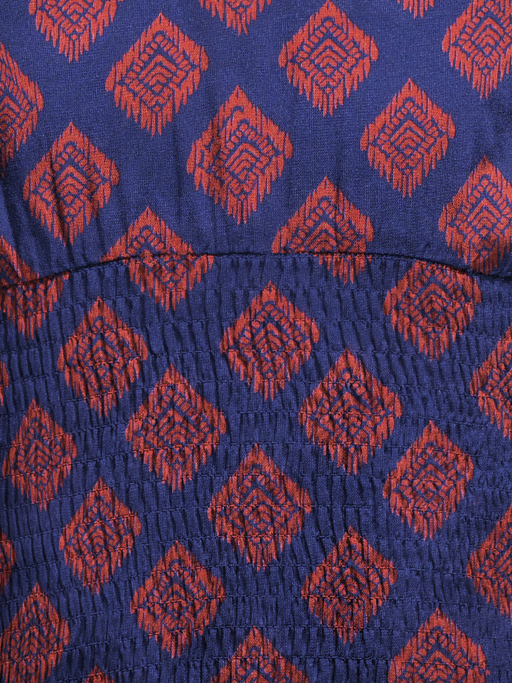 Kinder Langarmshirt SALLI Mazarine Blau Dubarry Quadrate Enganliegend