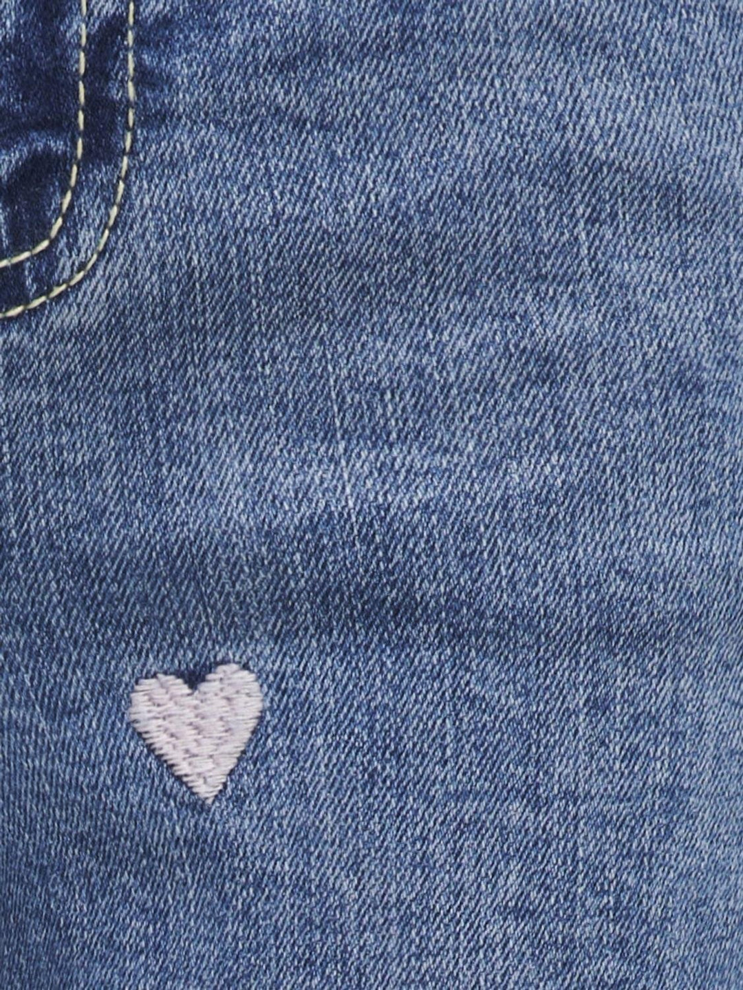 Kids spijkerbroek JUICY Light Medium Blue Denim PINK HEART EMBROIDERY Wide Leg Fit