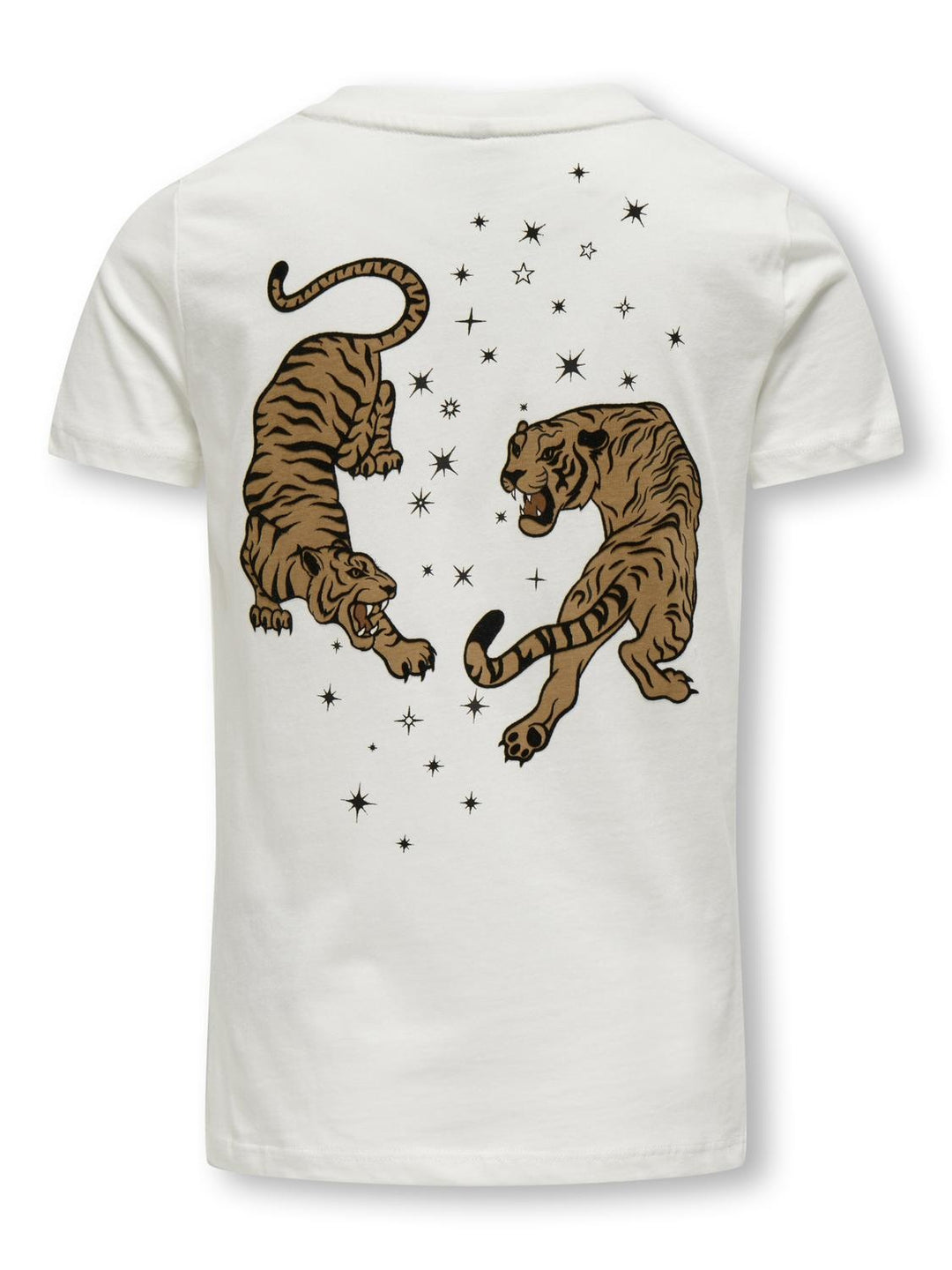 Kinder T-Shirt ANNA Cloud Dancer Tiger Sterne Regular Fit