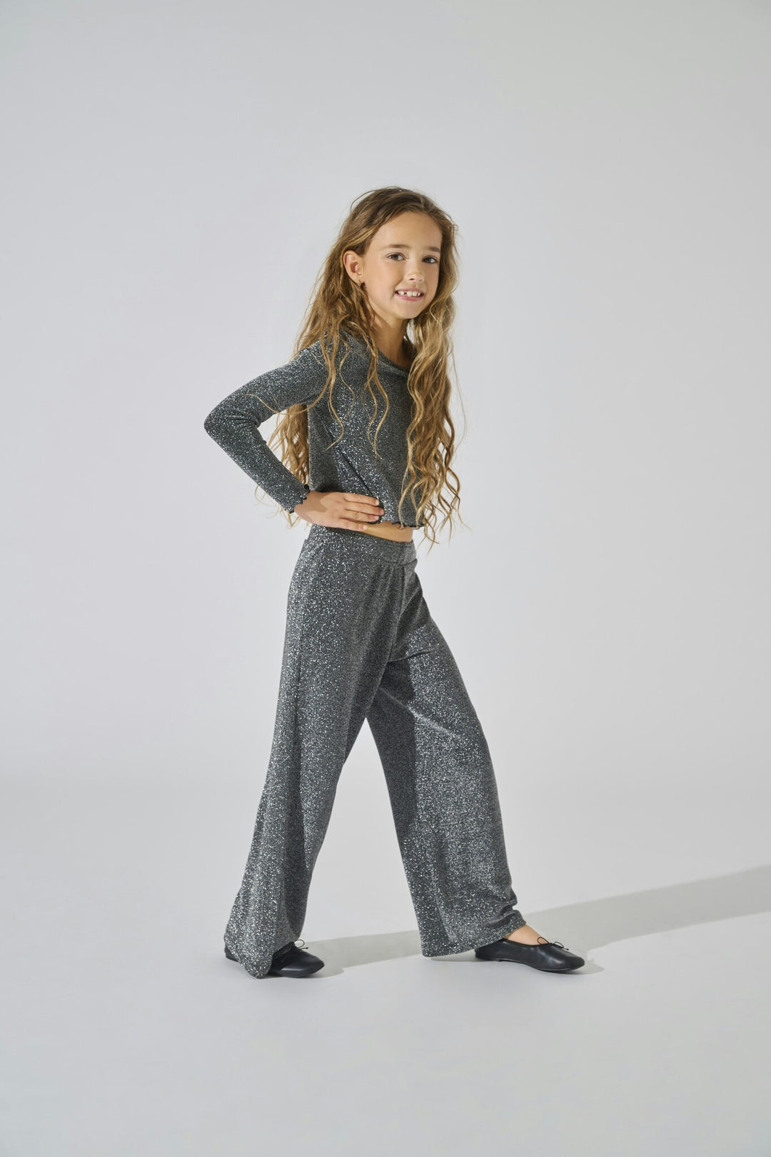 Kids broek QUEEN Black W. Silver Regular Fit