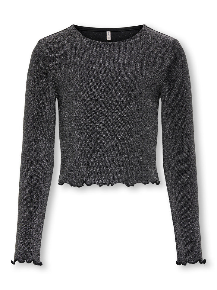 Kids longsleeve QUEEN Black W. Silver Regular Fit