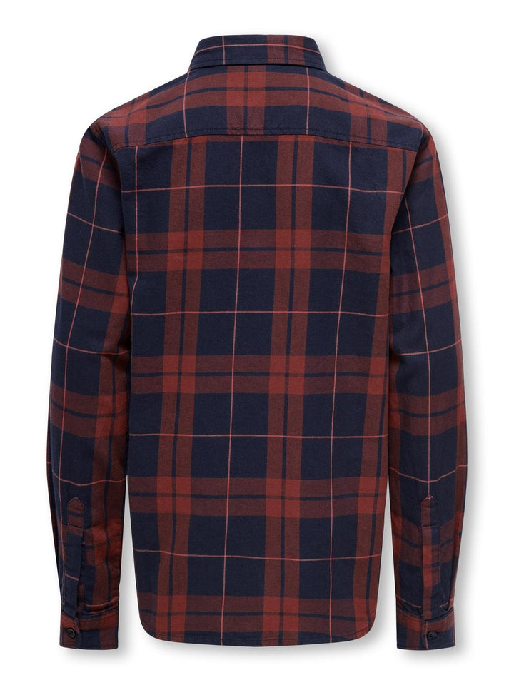 Blouse MARTIN Night Sky Dark Red Checks Regular Fit