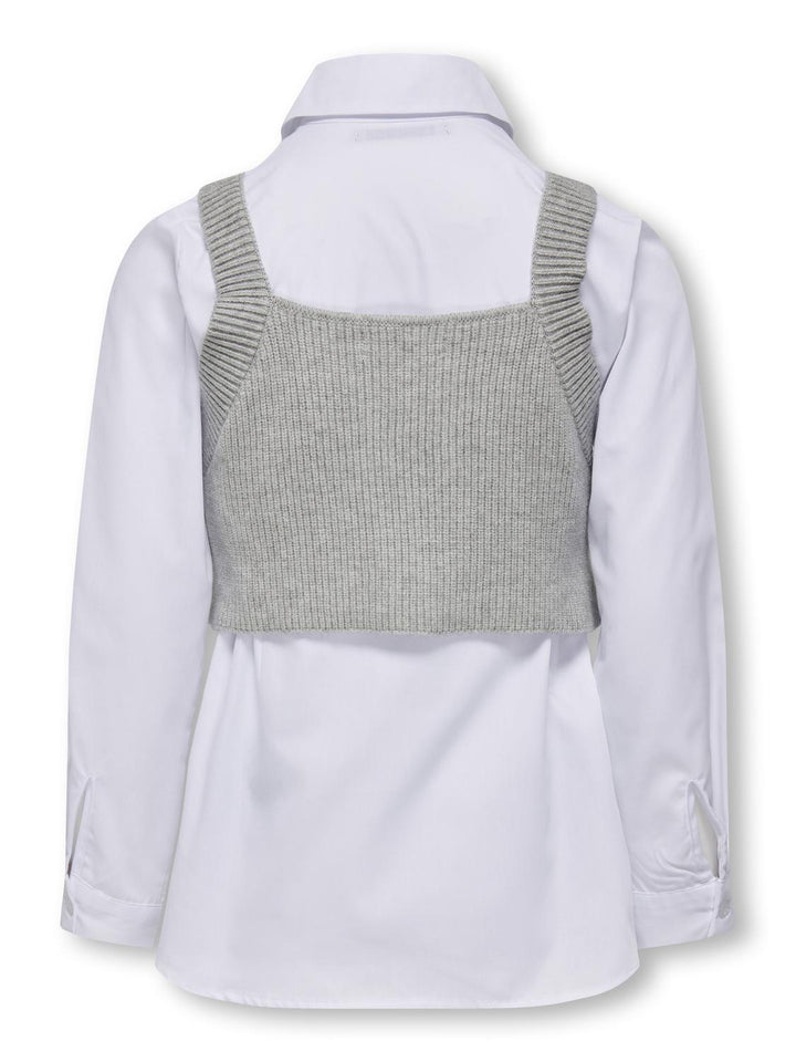 Kids longsleeve ZOE Cloud Dancer Light Grey Melange Regular Fit