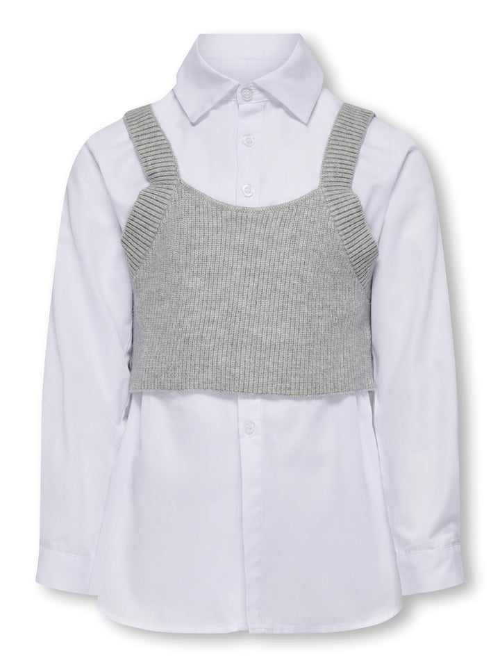 Kids longsleeve ZOE Cloud Dancer Light Grey Melange Regular Fit