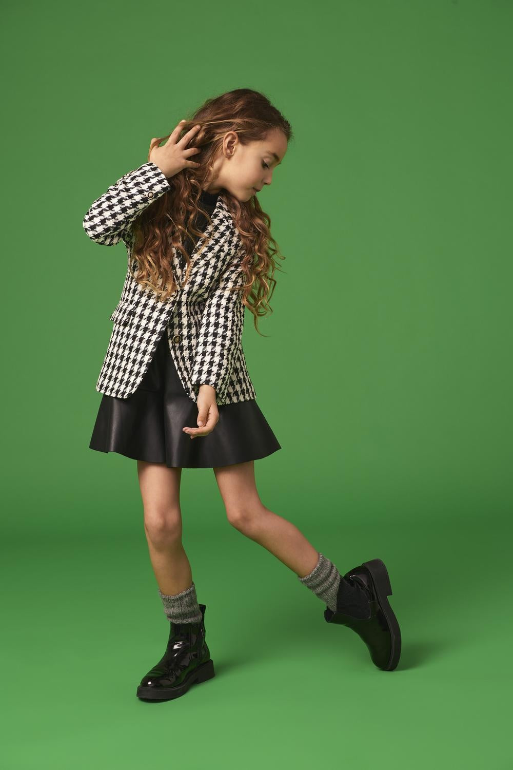 Kids blazer ELINOR Black WHITE HOUNDSTOOTH Regular Fit