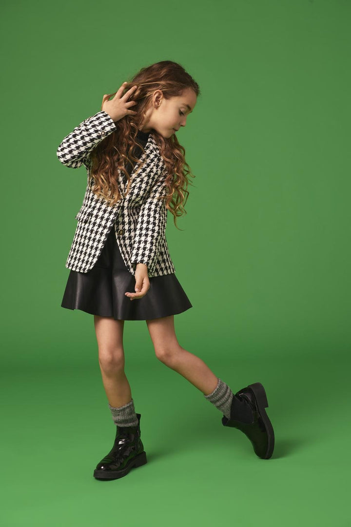 Kids blazer ELINOR Black WHITE HOUNDSTOOTH Regular Fit