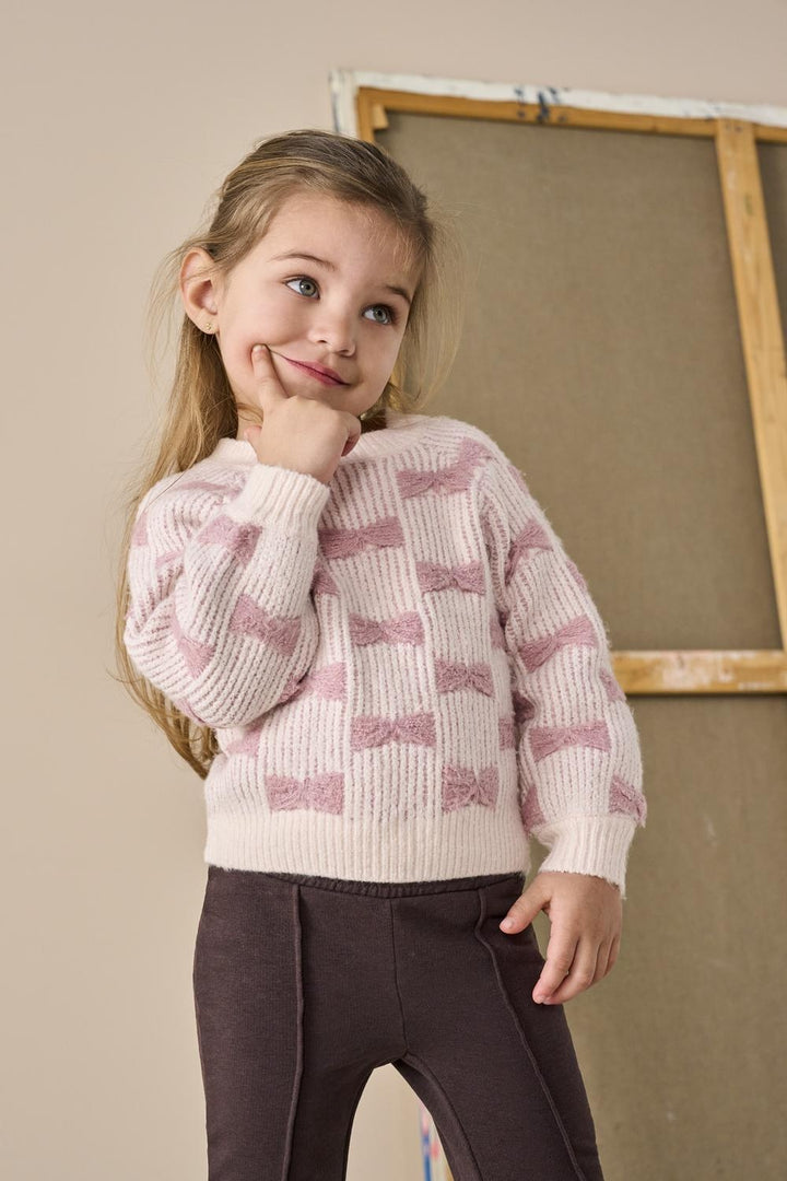 Mini trui CLARA Primrose Pink Foxgloe. Regular Fit