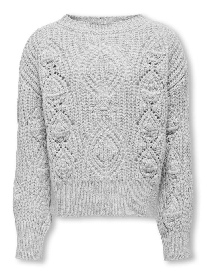 Kinderpullover ROSETTA Hellgrau Melange Silber Glitzer Reguläre Passform