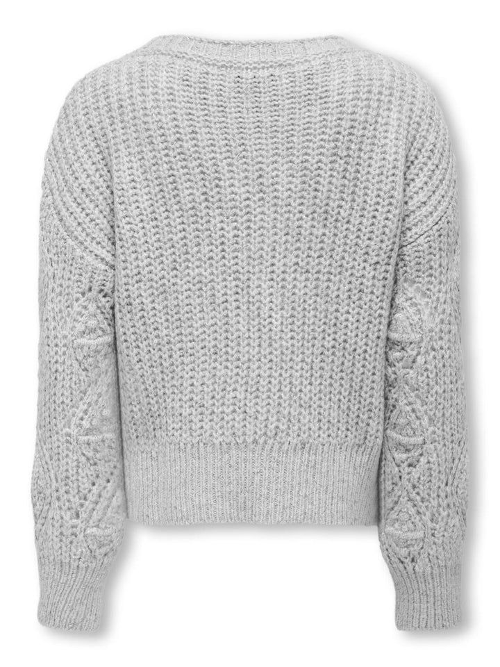 Kinderpullover ROSETTA Hellgrau Melange Silber Glitzer Reguläre Passform