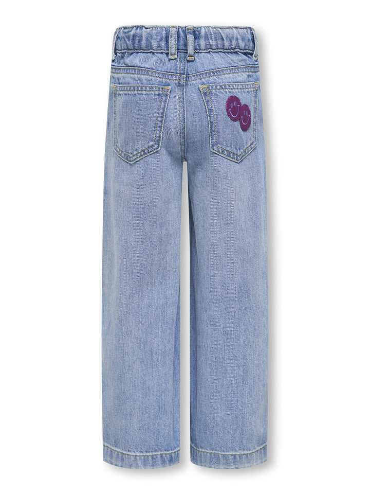 Mini spijkerbroek COMET SMILEY Light Blue Denim Wide Leg Fit