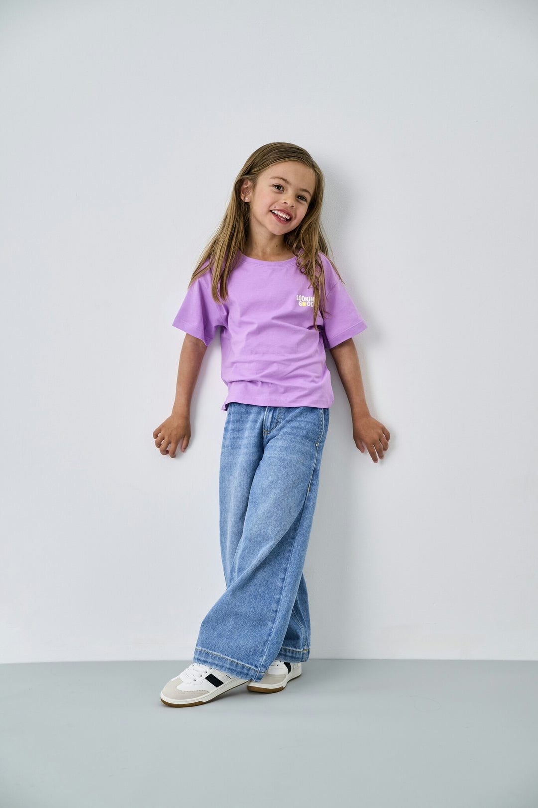 Mini spijkerbroek COMET SMILEY Light Blue Denim Wide Leg Fit