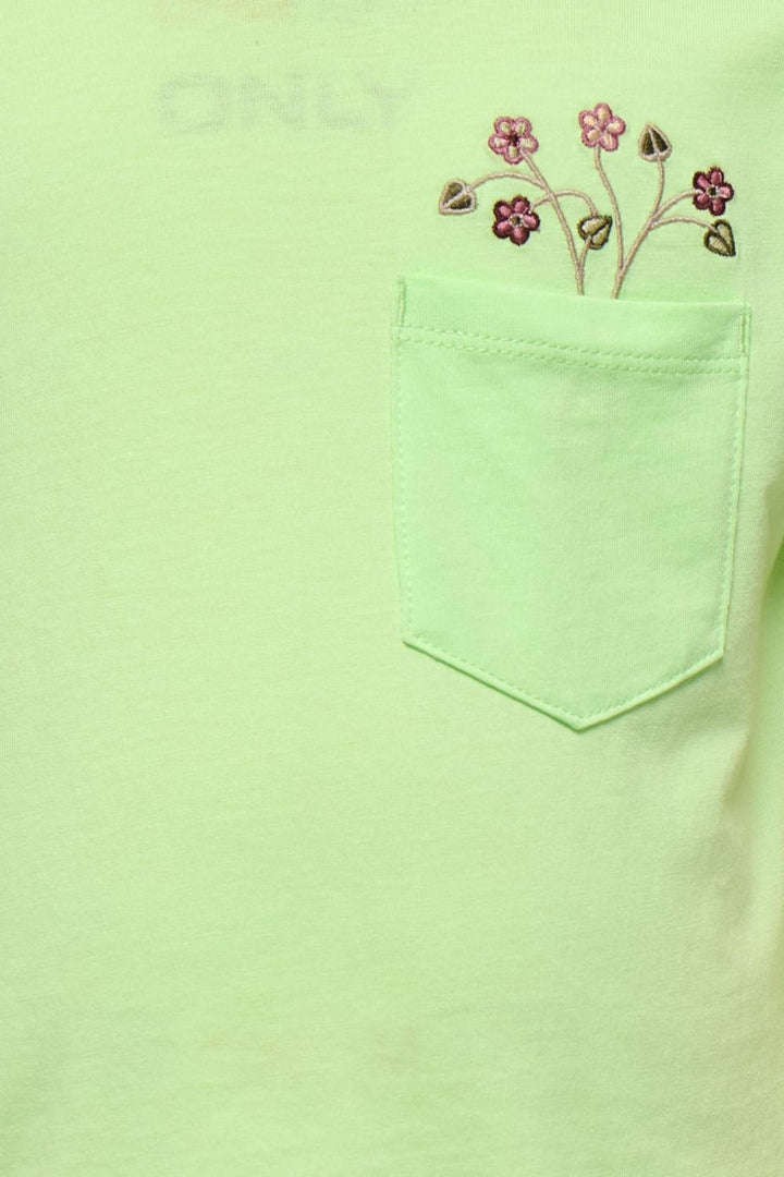 Mini T - shirt POLLI Birds Egg Green Bouquet Oversize Fit