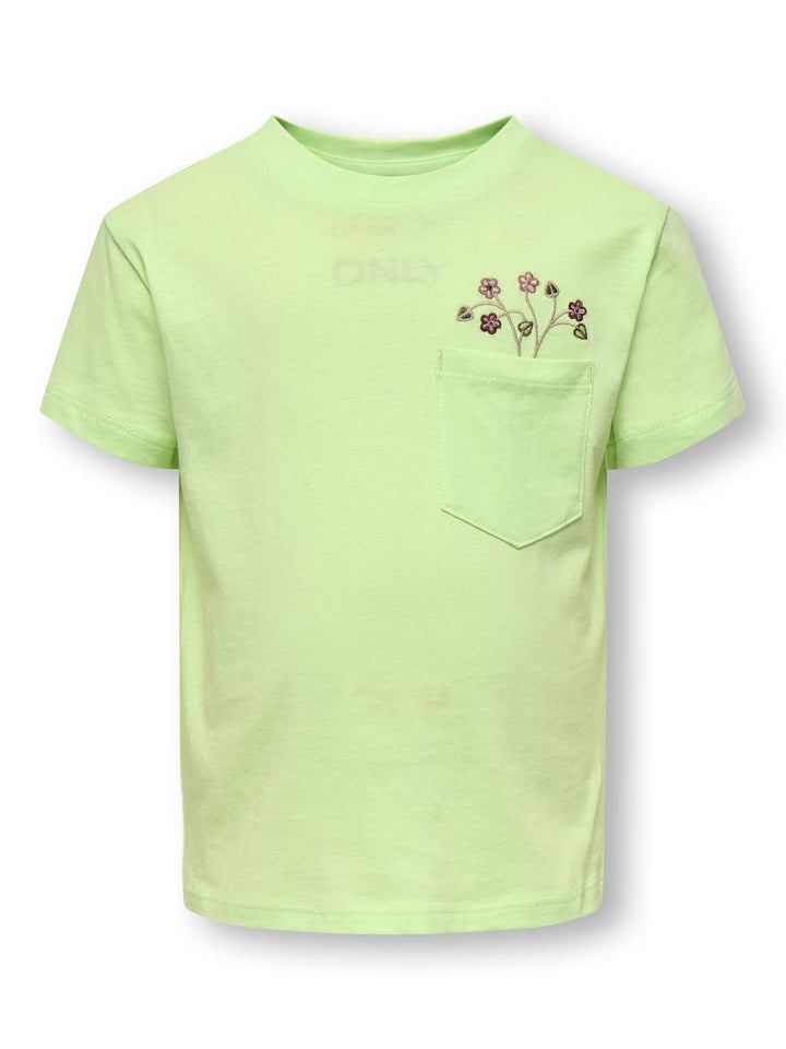 Mini T - shirt POLLI Birds Egg Green Bouquet Oversize Fit