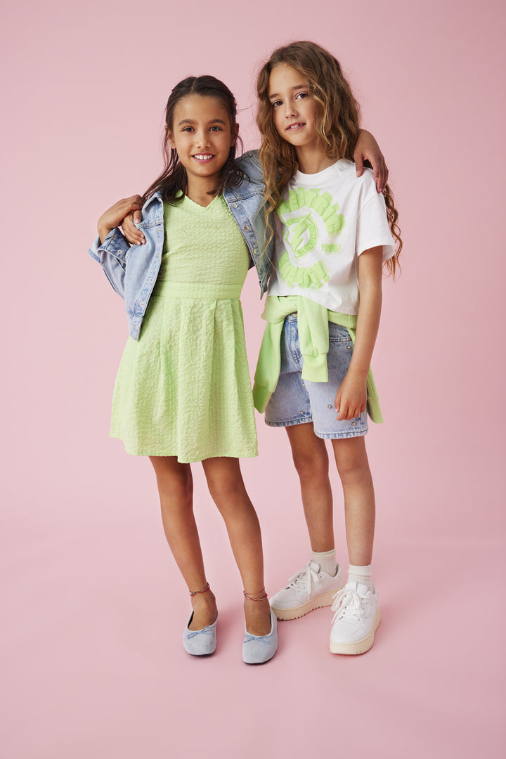 Kids T - shirt DAPHNE Cloud Dancer Electric Oversize Cropped Fit