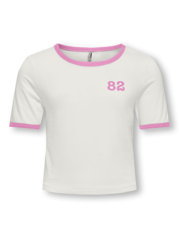 Kinder T-Shirt NINA Cloud Dancer Fuchsia Pink+Print New Orleans Regular Fit