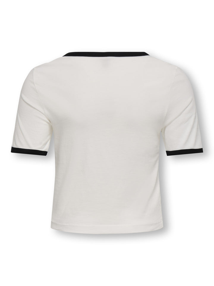 Kinder T-Shirt NINA Cloud Dancer Schwarz+Print Marseille Regular Fit