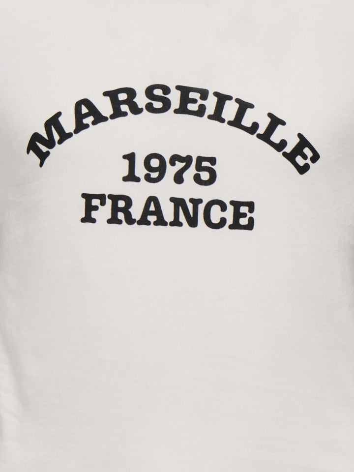 Kinder T-Shirt NINA Cloud Dancer Schwarz+Print Marseille Regular Fit