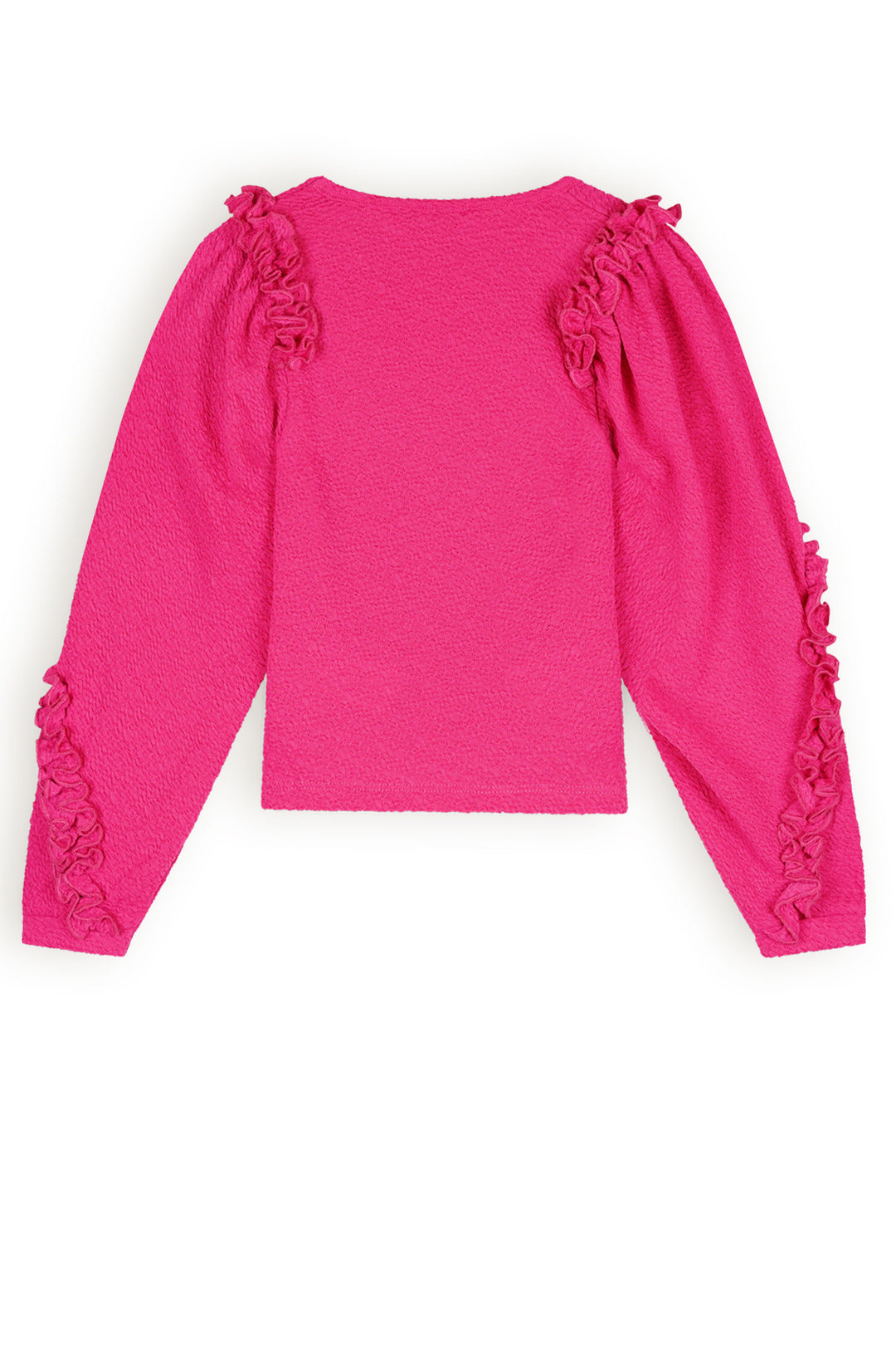 Kinder Langarmshirt Kysa strukturierter Jersey ausgefallene Ärmel Azalea Pink