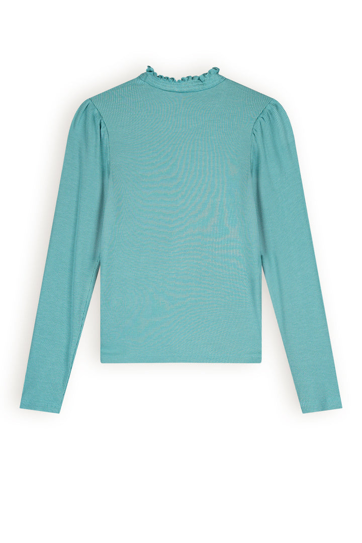 Kids longsleeve Koss rib jersey Pottery Blue