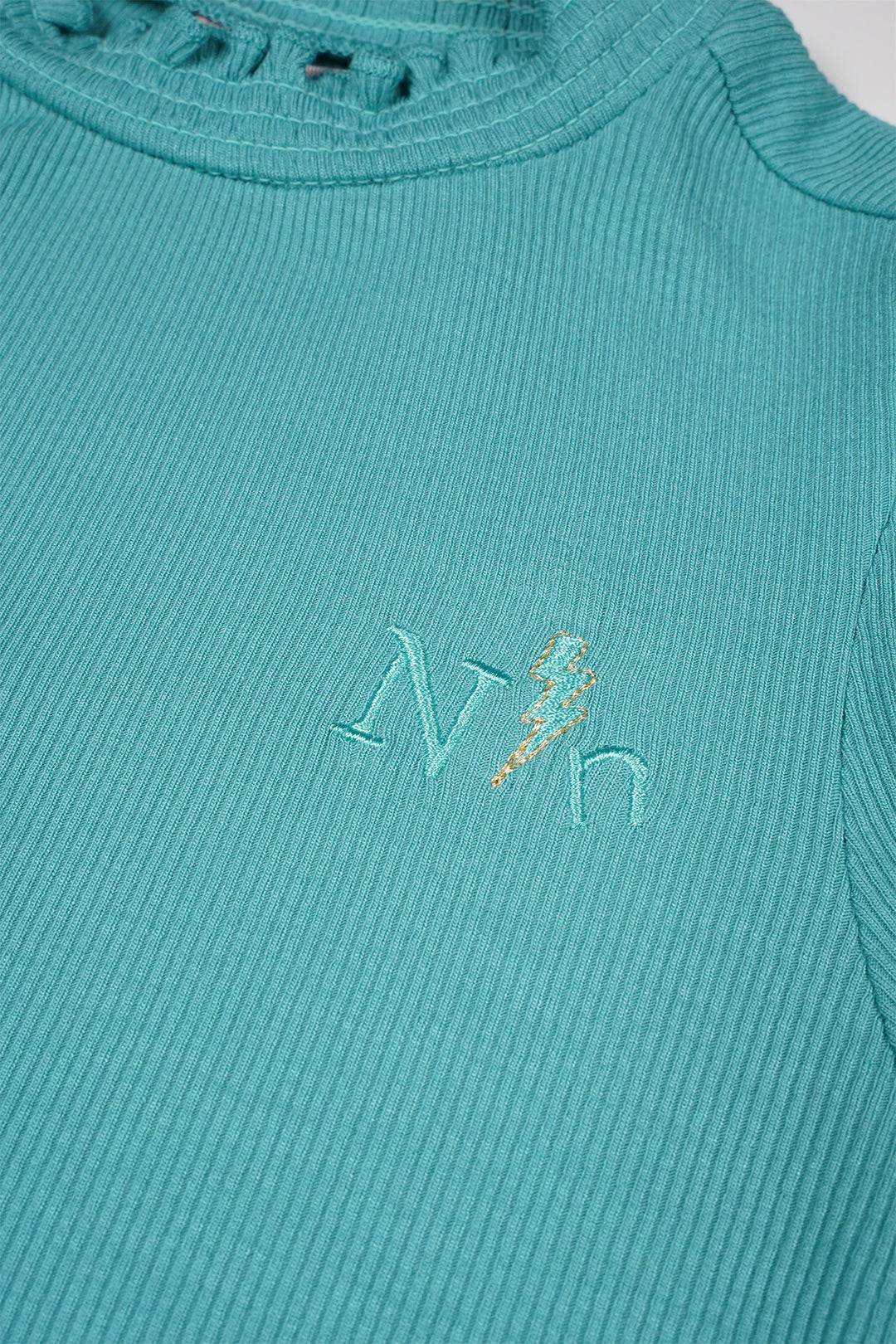 Kids longsleeve Koss rib jersey Pottery Blue