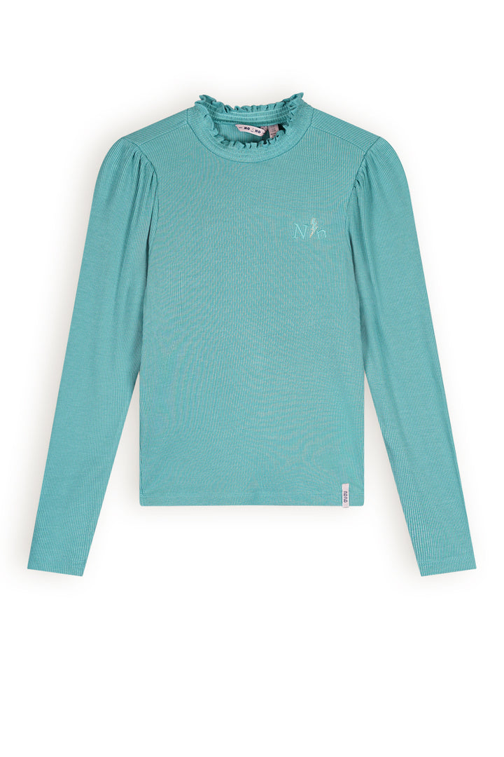 Kids longsleeve Koss rib jersey Pottery Blue