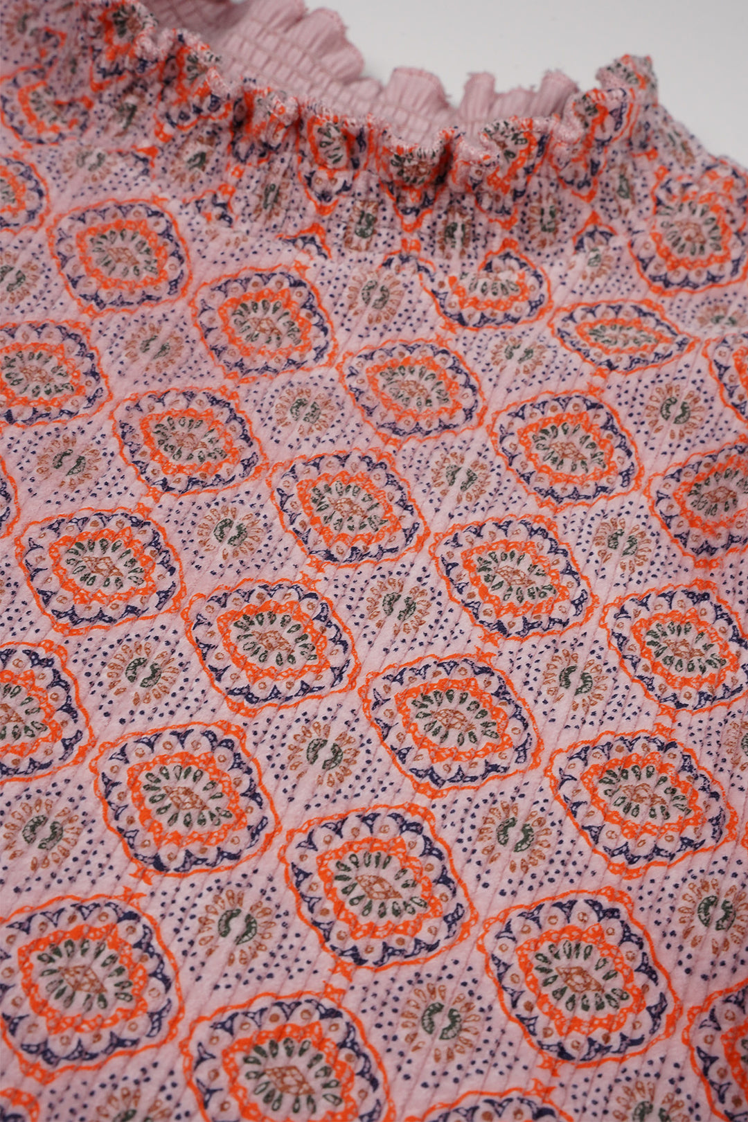 Kids longsleeve Koss Aztec on velours rib jersey Pale Blush