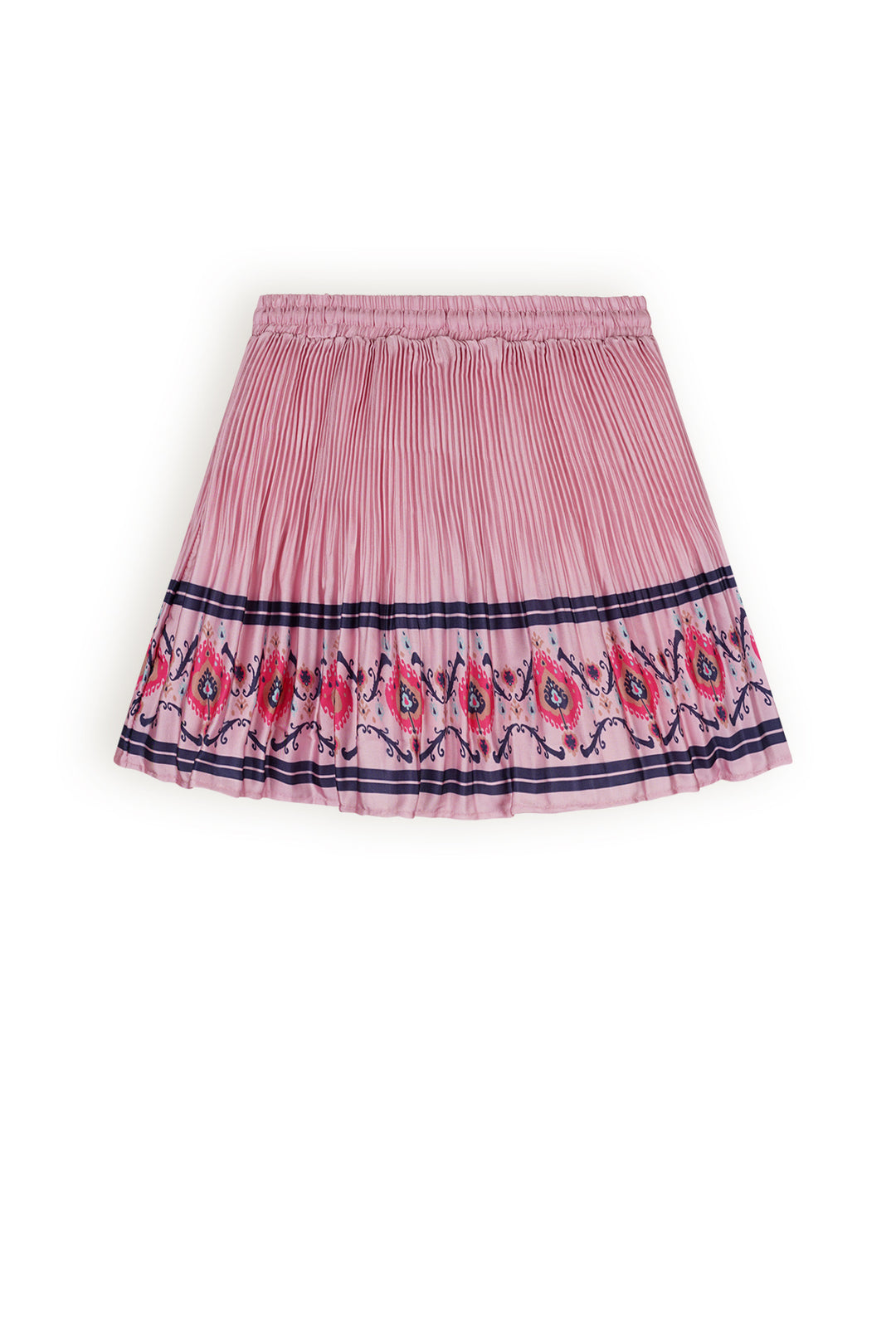 Kinderrock Nulan Plissee Satin mit Randdruck Vintage Rose