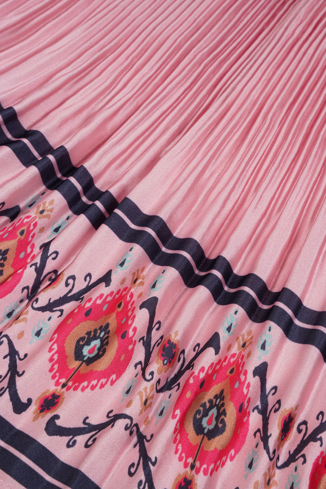 Kinderrock Nulan Plissee Satin mit Randdruck Vintage Rose