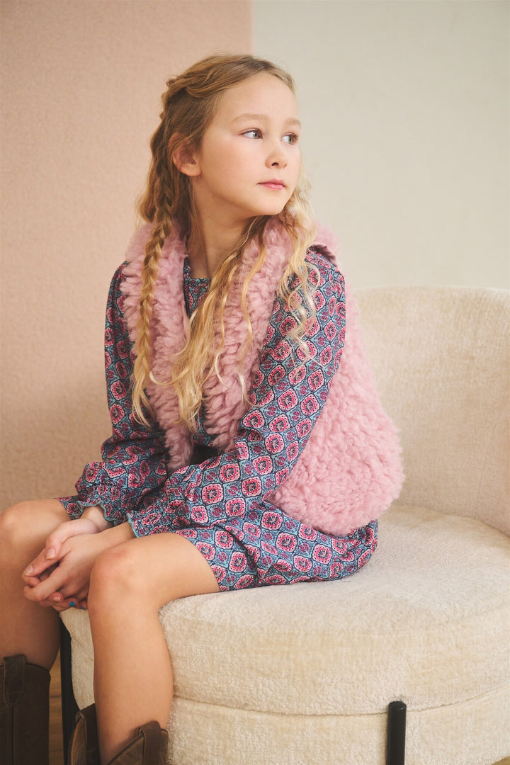 Kids jurk Mamai Shibori Tiles woven Pottery Blue