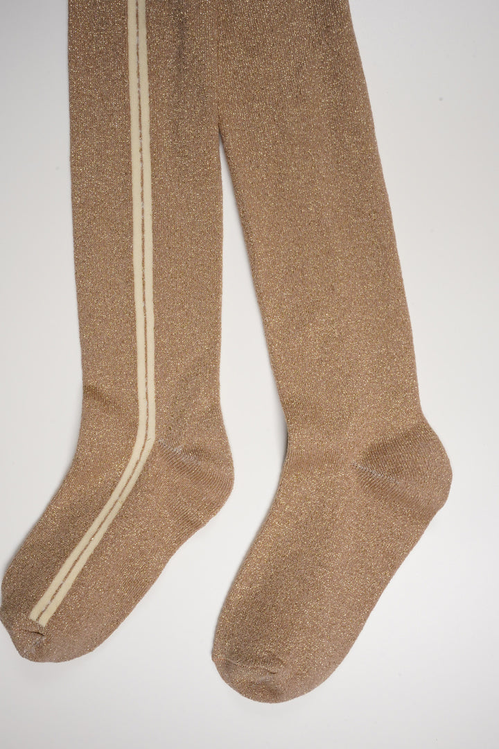 Kids maillot Rise glitter with stripe detail Sand Blush