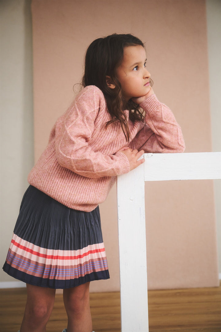 Kids rok Nulan plissee satin with border print Navy Blazer