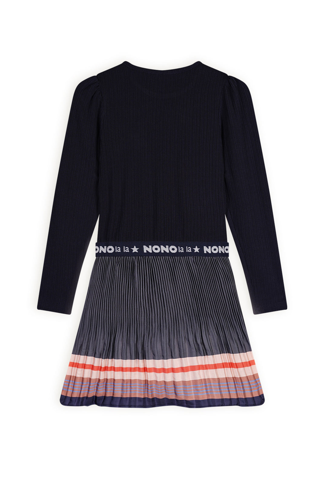 Kinderkleid Mika Kombi Randdruck+Ripp Navy Blazer