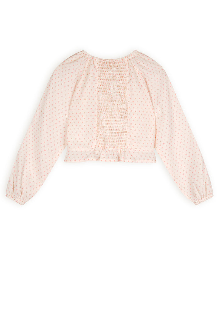 Bluse Tomas Herz kurz geschnitten Perlmutt Elfenbein