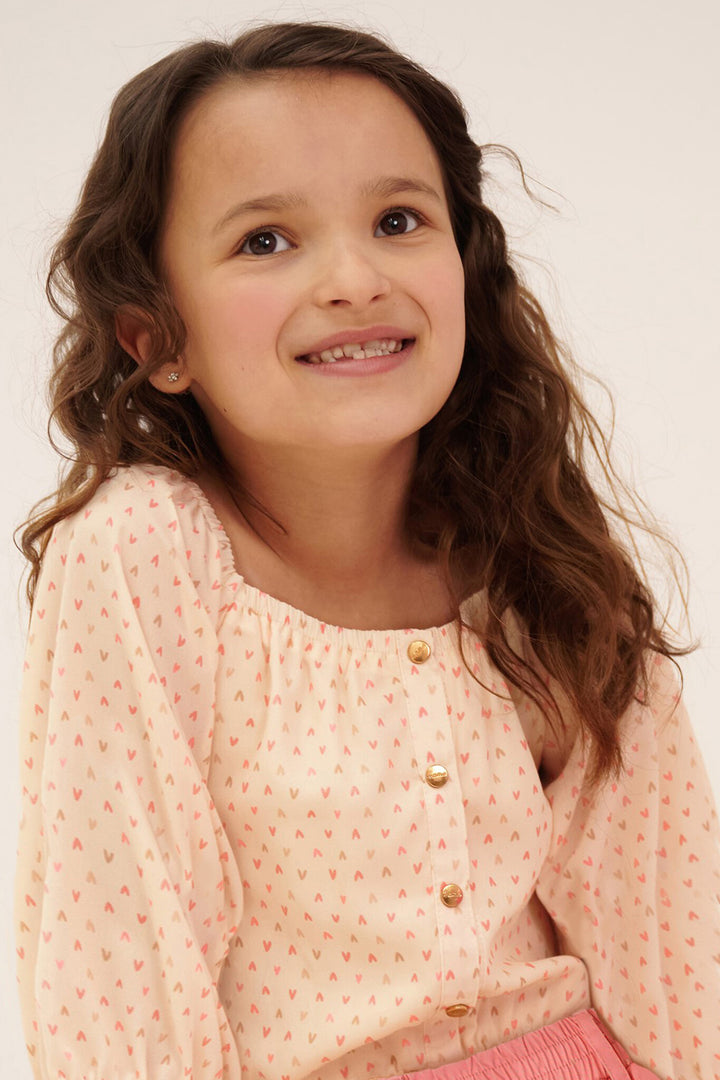 Bluse Tomas Herz kurz geschnitten Perlmutt Elfenbein