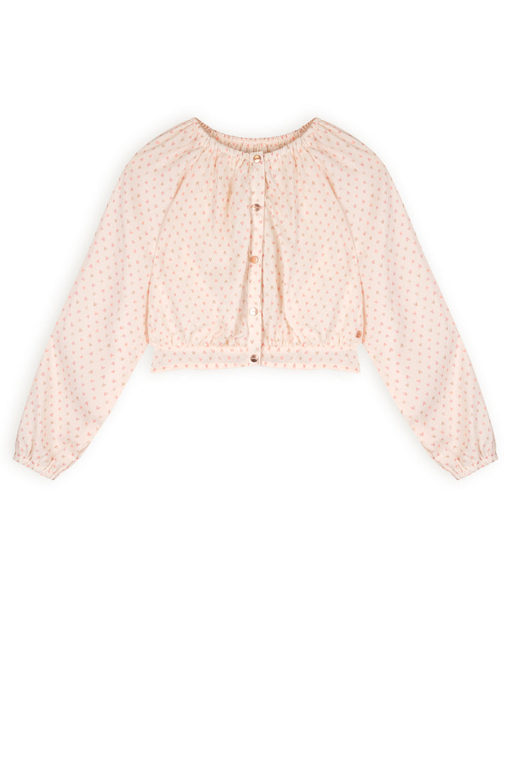 Bluse Tomas Herz kurz geschnitten Perlmutt Elfenbein