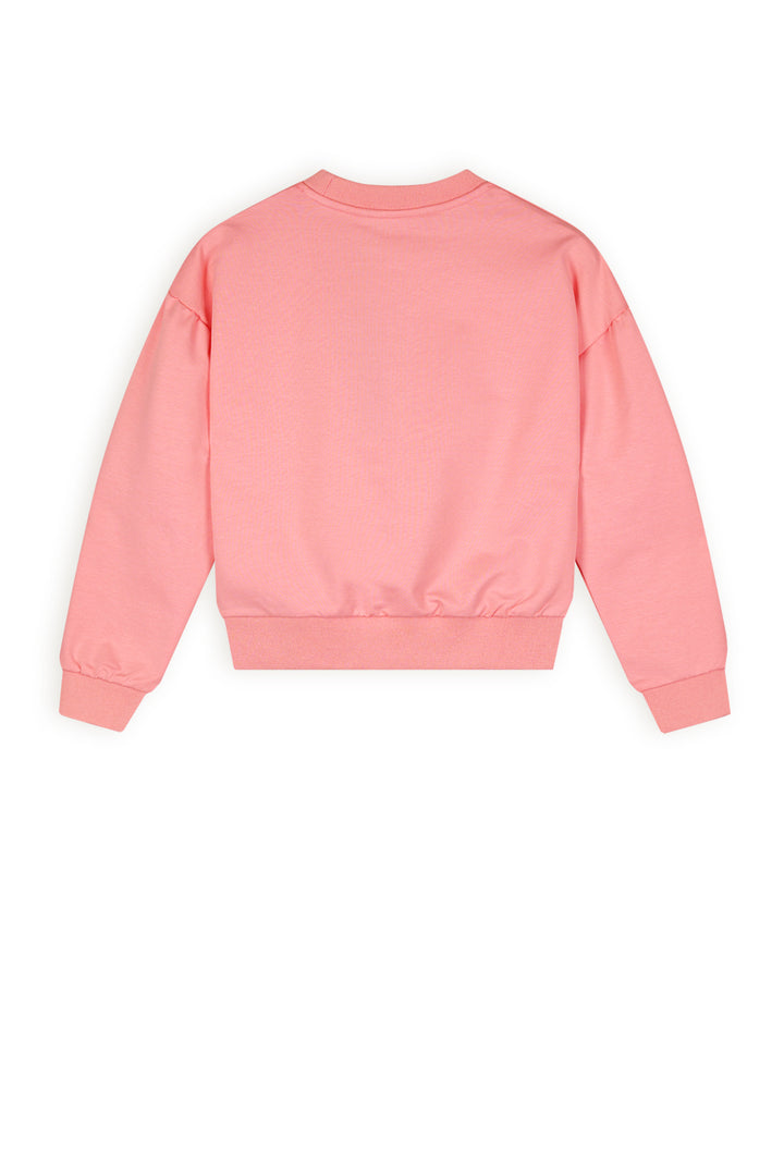 Pullover Kimas mit Schmetterlings- und Blumenstickerei auf der Brust Sparkle Rose