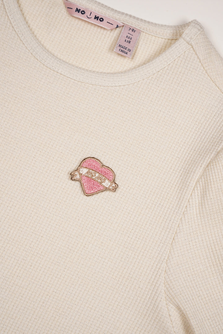 T-Shirt Kyoto Rippjersey Lurex Perlmutt Elfenbein