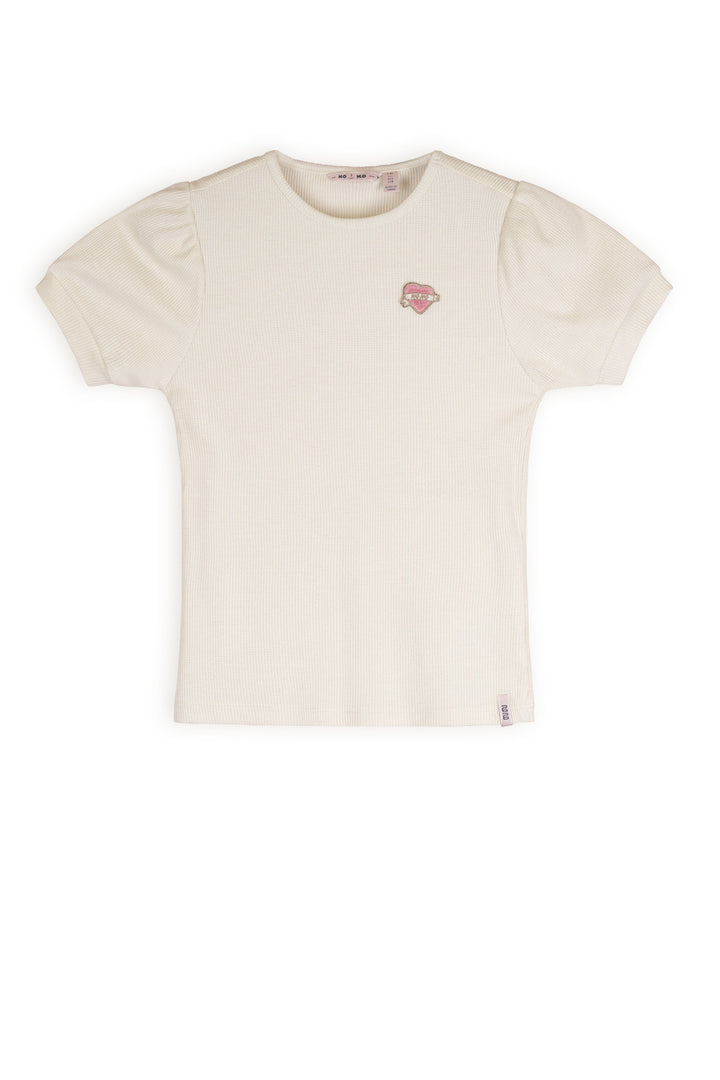 T-Shirt Kyoto Rippjersey Lurex Perlmutt Elfenbein