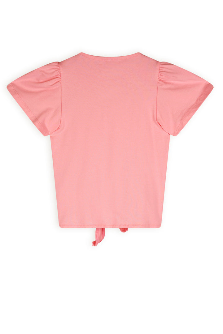 T-Shirt Kate mit Knoten und Wasserfall-Pailletten Sparkle Rose