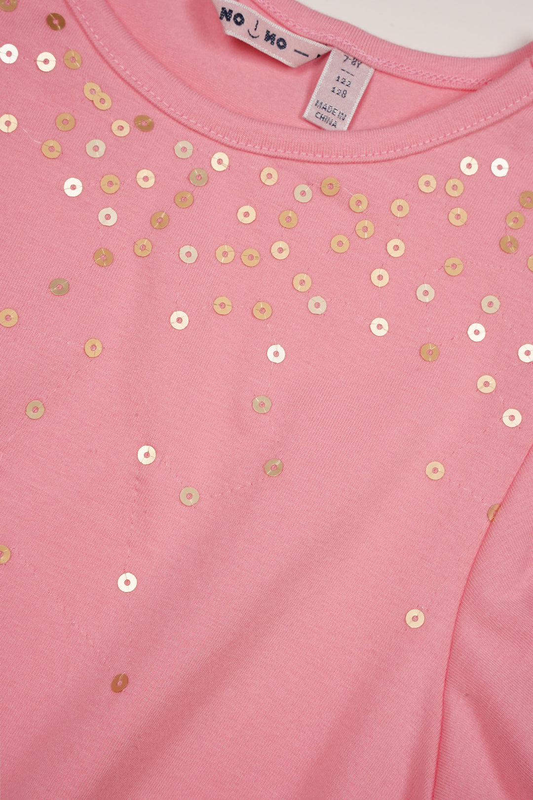 T-Shirt Kate mit Knoten und Wasserfall-Pailletten Sparkle Rose
