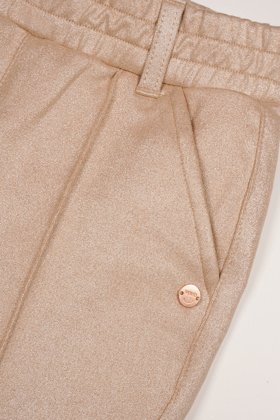 Hose Soy Suede Folienbedruckt Ausgestellt Hellgold