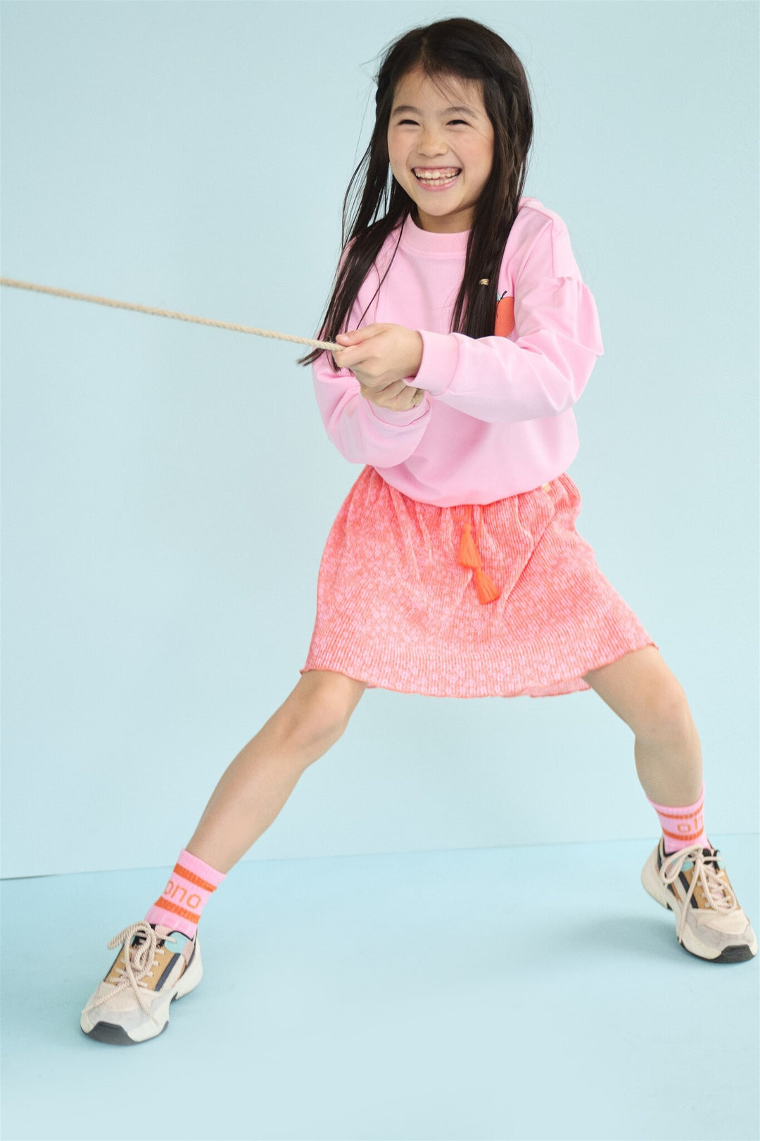 Kids rok Norah Daisy Plissee Skirt Orange Coral