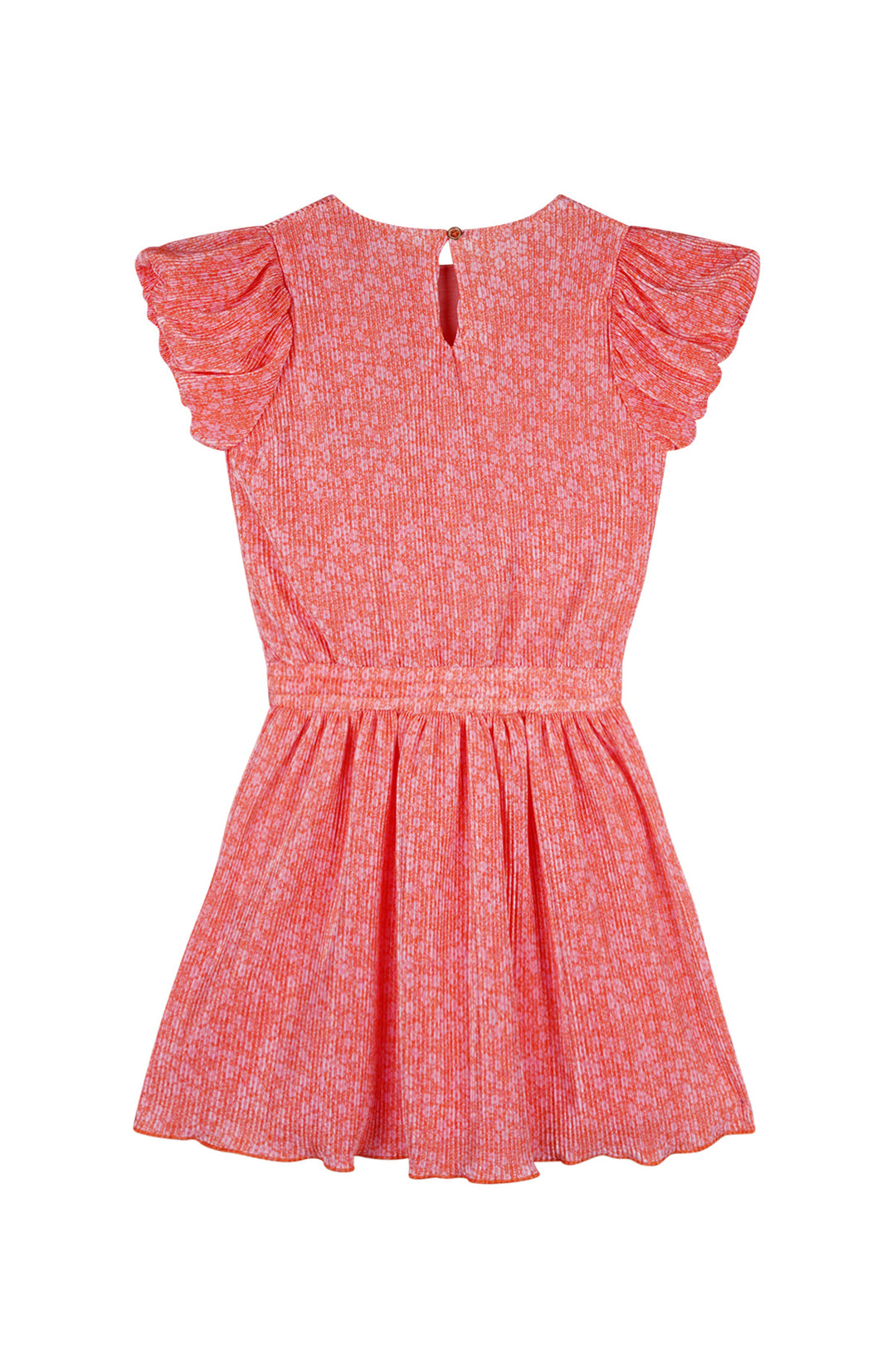 Kinderkleid Miron Daisy Plissee Kleid Orange Koralle
