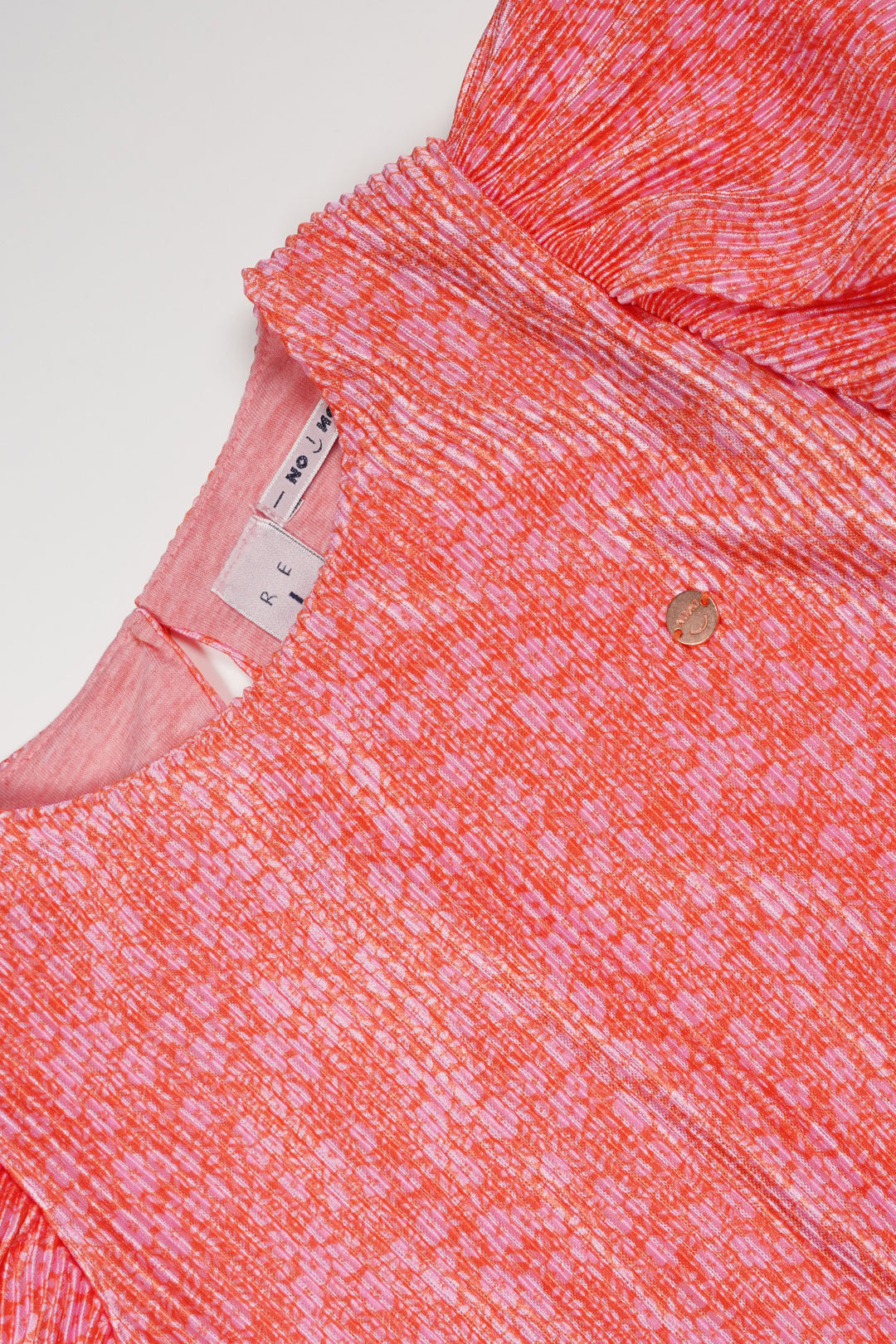 Kinderkleid Miron Daisy Plissee Kleid Orange Koralle