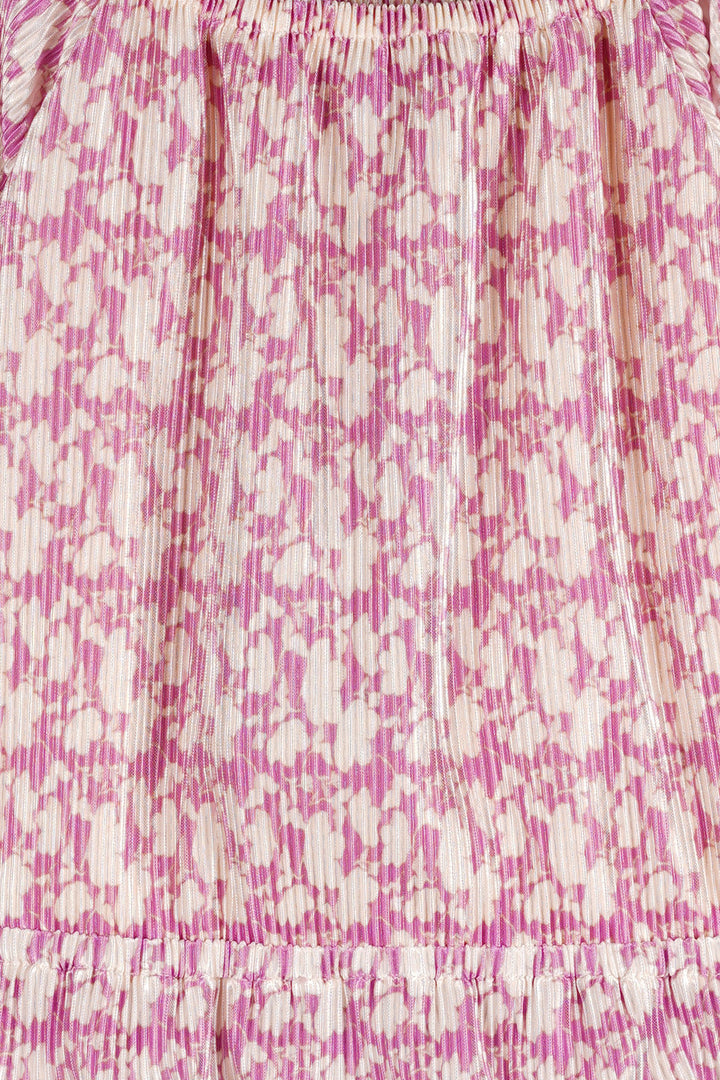 Kids jasje Tiny Flower plissee top with 1/2 sleeves Fresia